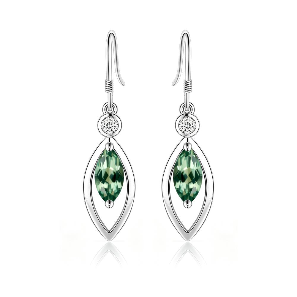 Leaf Inspired Alexandrite Dangle Earrings - LUO Jewelry #gemstone_Green Sapphire