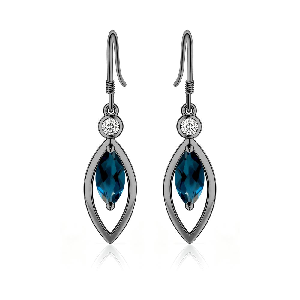 Leaf Inspired Alexandrite Dangle Earrings - LUO Jewelry #gemstone_London Blue Topaz