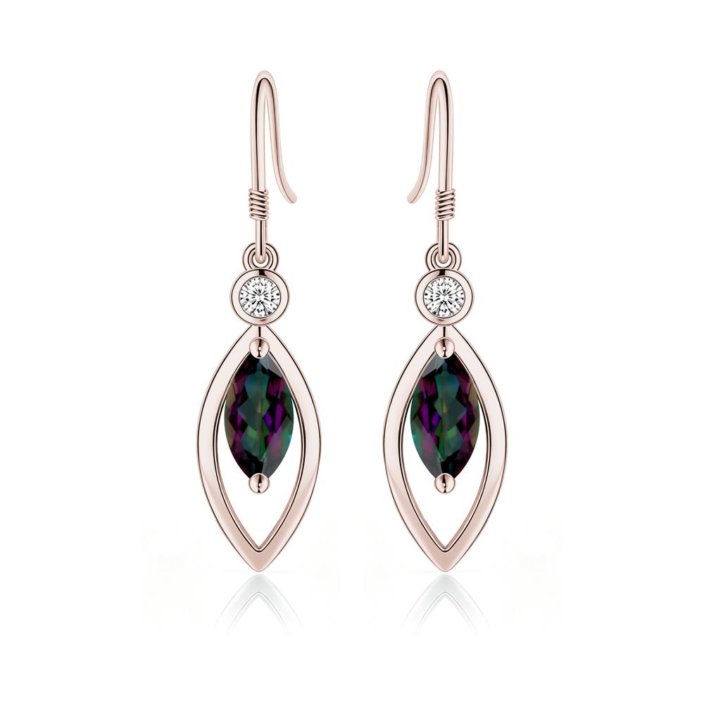 Leaf Inspired Alexandrite Dangle Earrings - LUO Jewelry #gemstone_Mystic Topaz