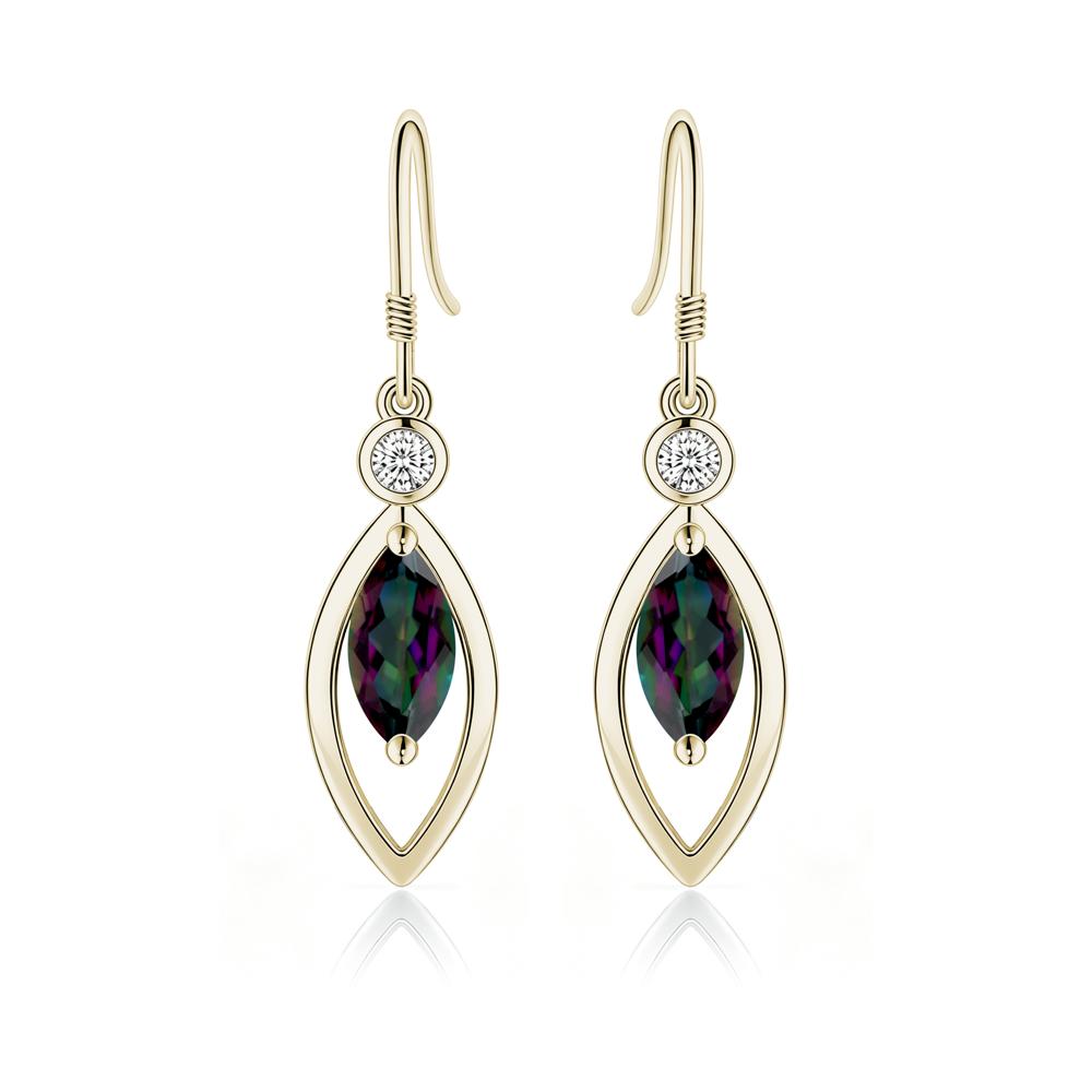 Leaf Inspired Alexandrite Dangle Earrings - LUO Jewelry #gemstone_Mystic Topaz