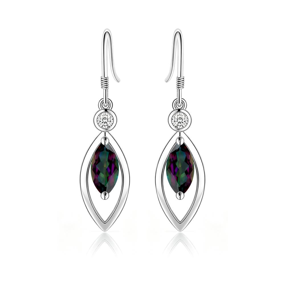 Leaf Inspired Alexandrite Dangle Earrings - LUO Jewelry #gemstone_Mystic Topaz