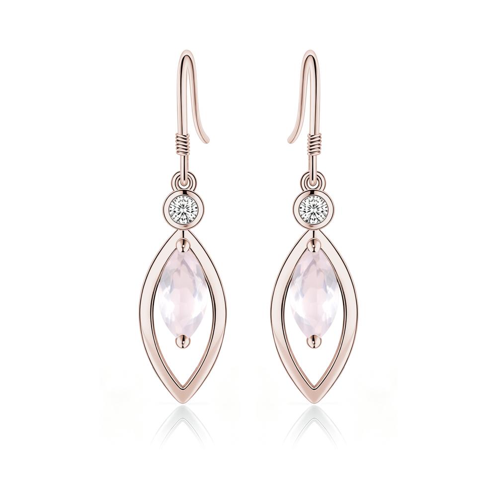 Leaf Inspired Alexandrite Dangle Earrings - LUO Jewelry #gemstone_Rose Quartz