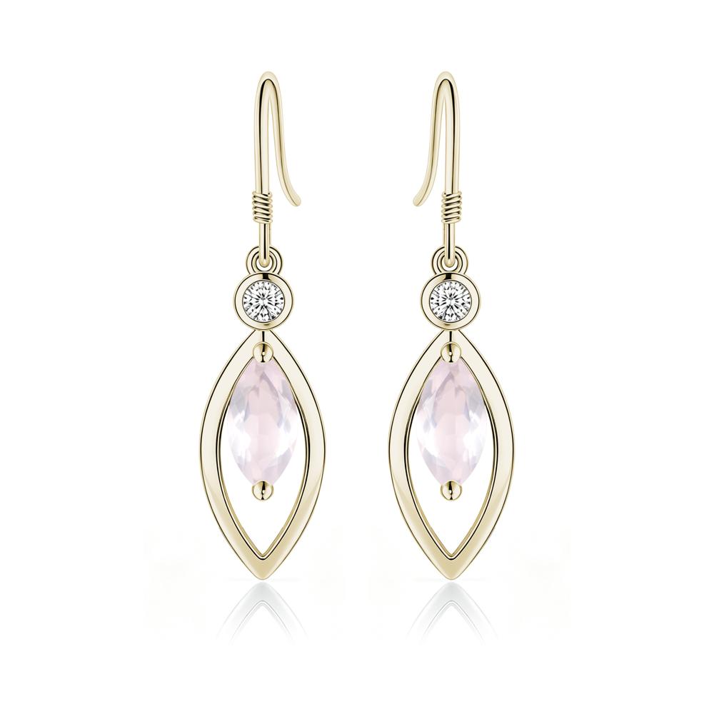 Leaf Inspired Alexandrite Dangle Earrings - LUO Jewelry #gemstone_Rose Quartz