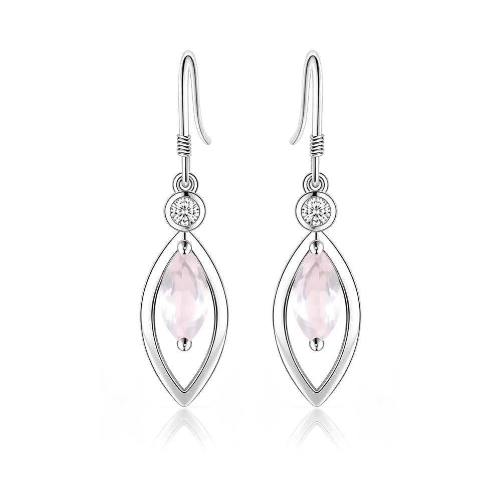 Leaf Inspired Alexandrite Dangle Earrings - LUO Jewelry #gemstone_Rose Quartz