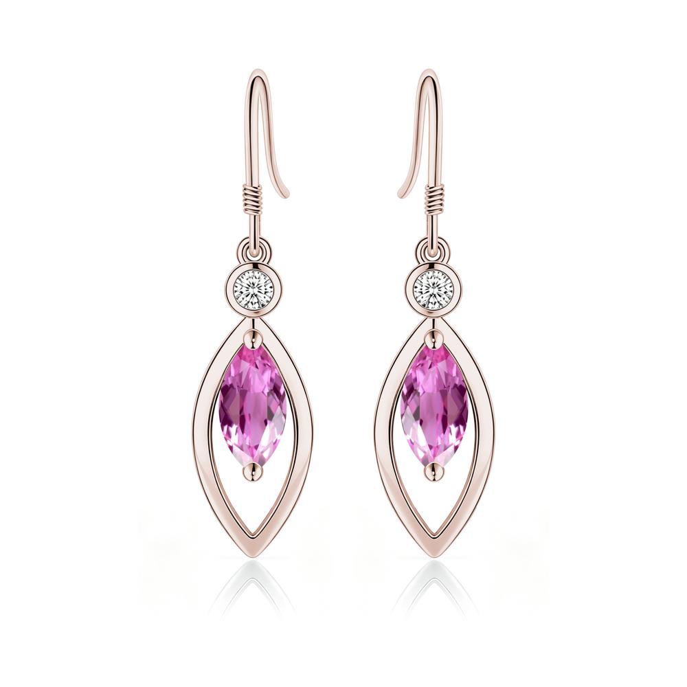 Leaf Inspired Alexandrite Dangle Earrings - LUO Jewelry #gemstone_Pink Sapphire
