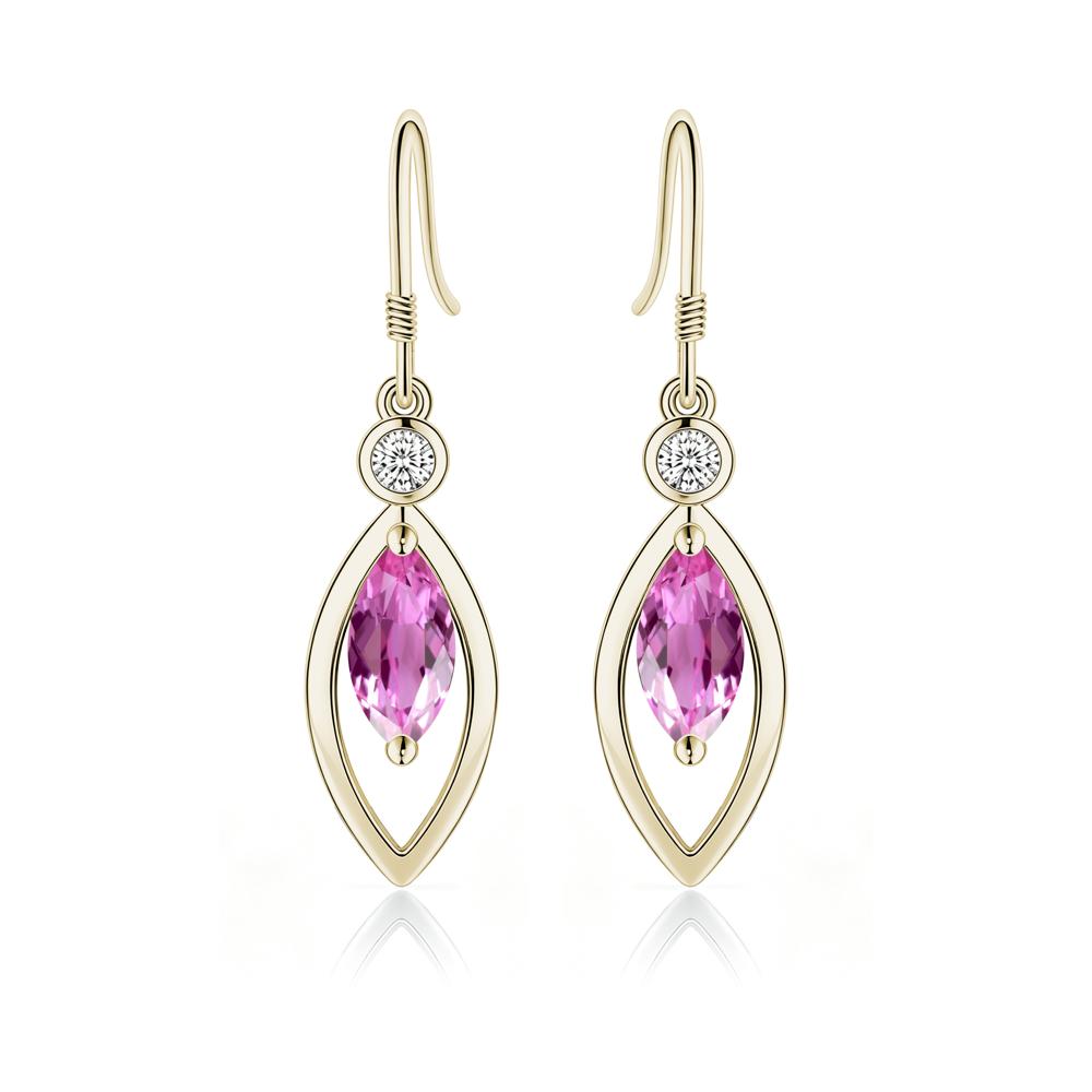 Leaf Inspired Alexandrite Dangle Earrings - LUO Jewelry #gemstone_Pink Sapphire