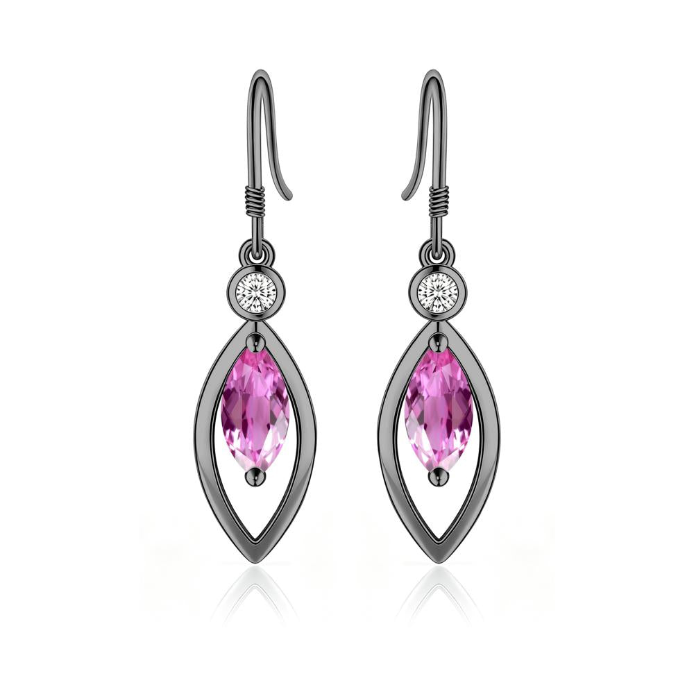 Leaf Inspired Alexandrite Dangle Earrings - LUO Jewelry #gemstone_Pink Sapphire