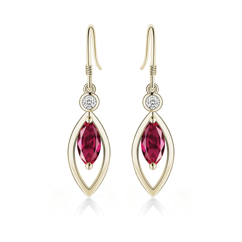 Leaf Inspired Alexandrite Dangle Earrings - LUO Jewelry #gemstone_Ruby