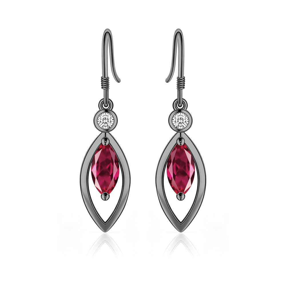 Leaf Inspired Alexandrite Dangle Earrings - LUO Jewelry #gemstone_Ruby