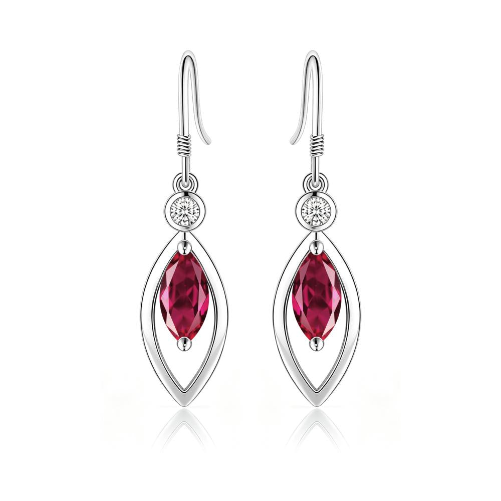 Leaf Inspired Alexandrite Dangle Earrings - LUO Jewelry #gemstone_Ruby