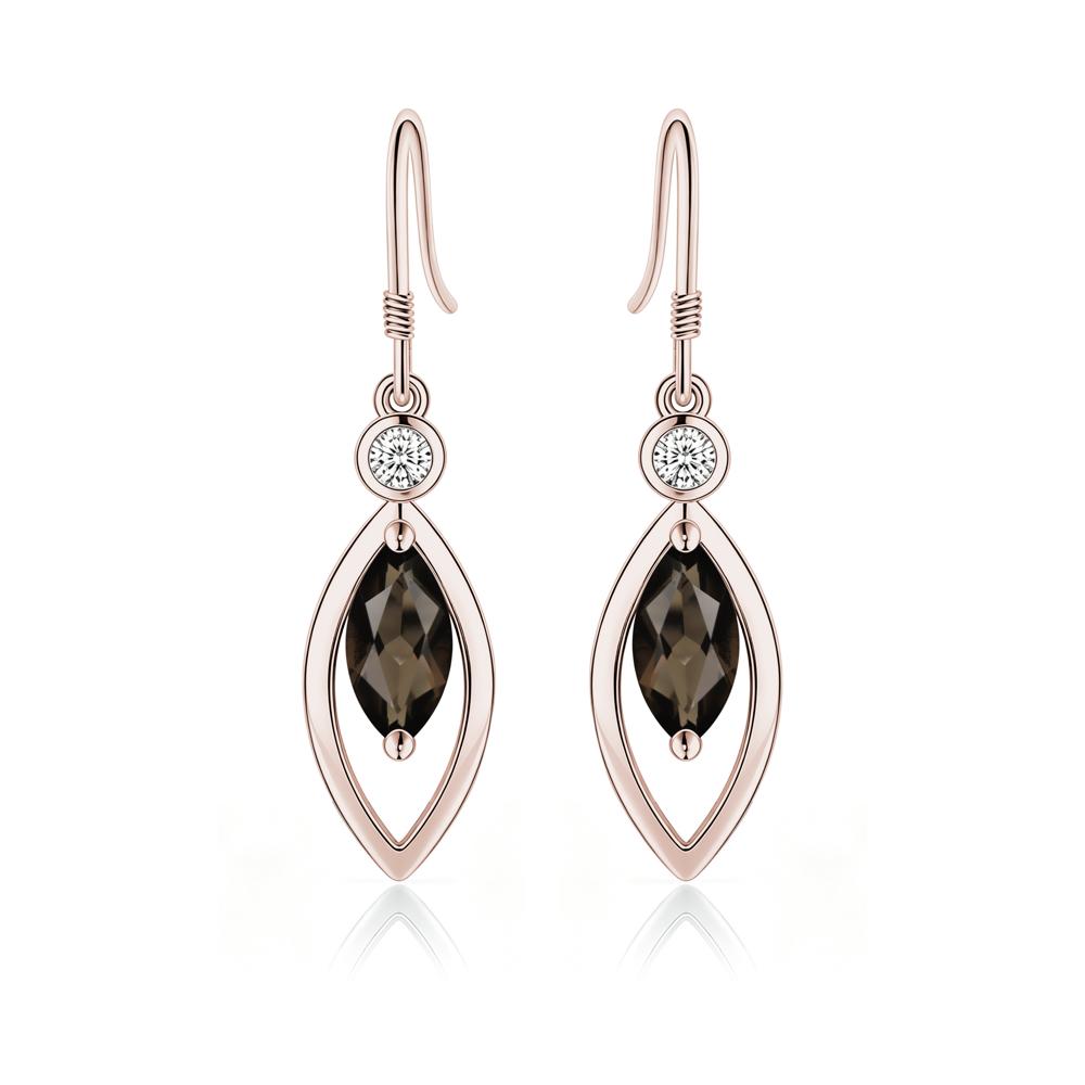 Leaf Inspired Alexandrite Dangle Earrings - LUO Jewelry #gemstone_Smoky Quartz