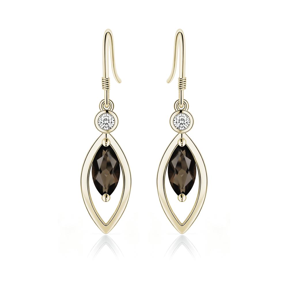 Leaf Inspired Alexandrite Dangle Earrings - LUO Jewelry #gemstone_Smoky Quartz