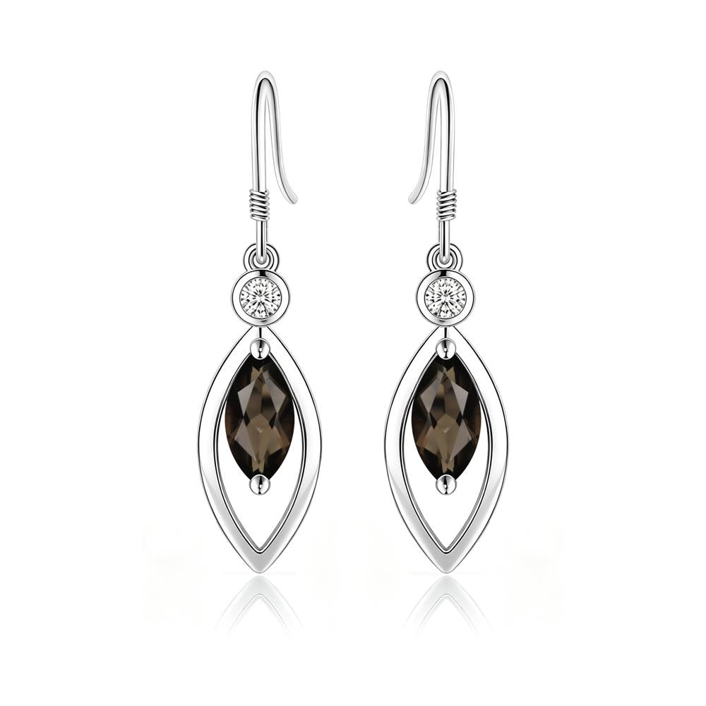 Leaf Inspired Alexandrite Dangle Earrings - LUO Jewelry #gemstone_Smoky Quartz