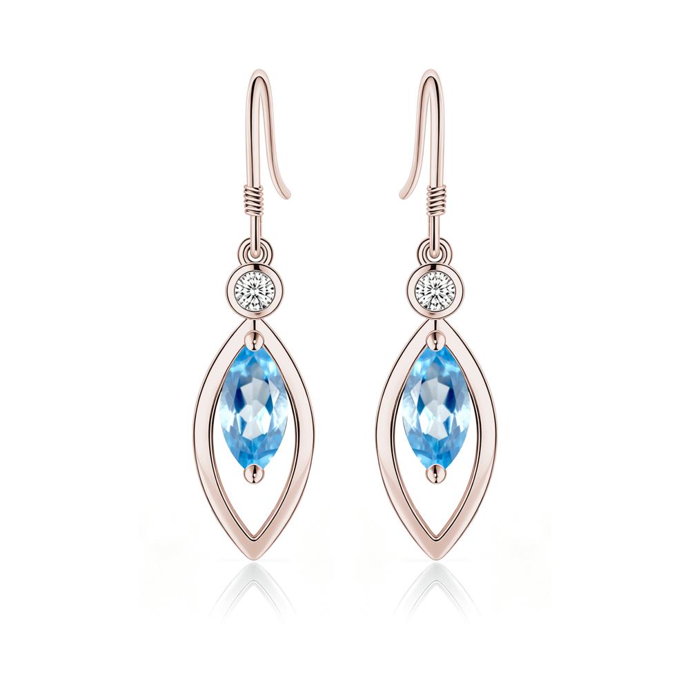 Leaf Inspired Alexandrite Dangle Earrings - LUO Jewelry #gemstone_Swiss Blue Topaz