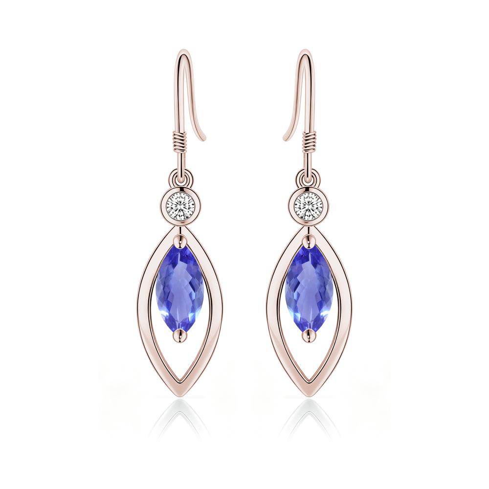 Leaf Inspired Alexandrite Dangle Earrings - LUO Jewelry #gemstone_Tanzanite