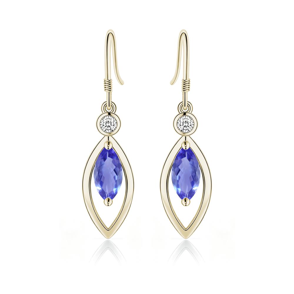 Leaf Inspired Alexandrite Dangle Earrings - LUO Jewelry #gemstone_Tanzanite
