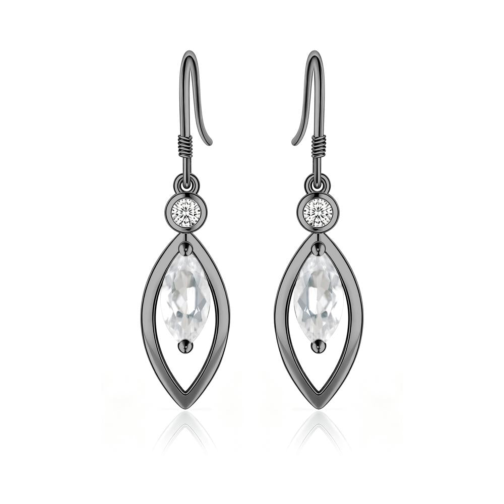 Leaf Inspired Alexandrite Dangle Earrings - LUO Jewelry #gemstone_White Topaz