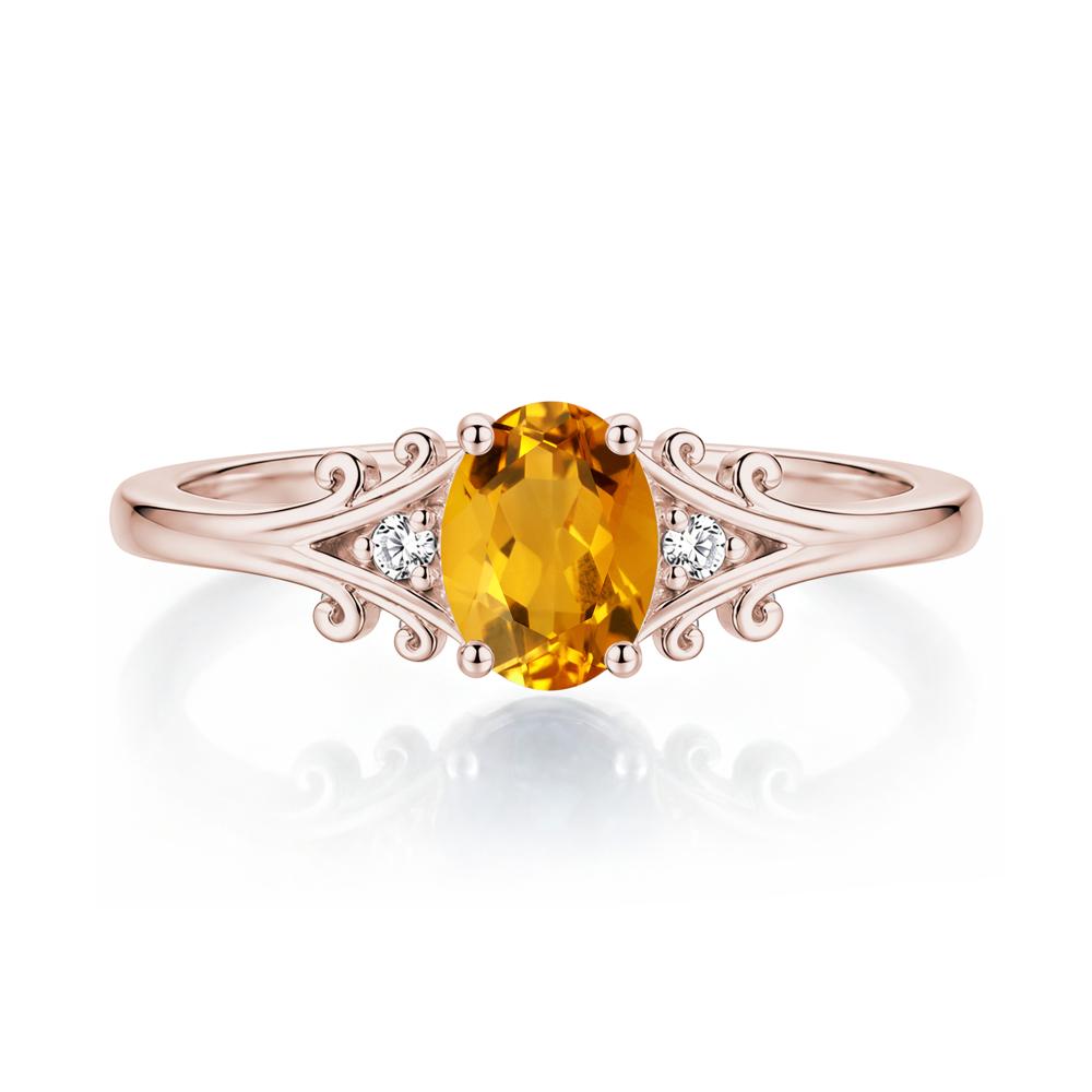 Oval Shaped London Blue Topaz Vine Scroll Ring - LUO Jewelry #gemstone_Citrine