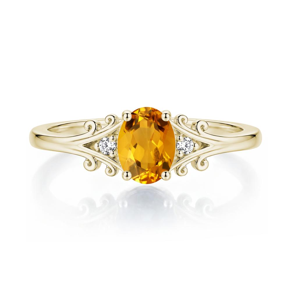 Oval Shaped London Blue Topaz Vine Scroll Ring - LUO Jewelry #gemstone_Citrine