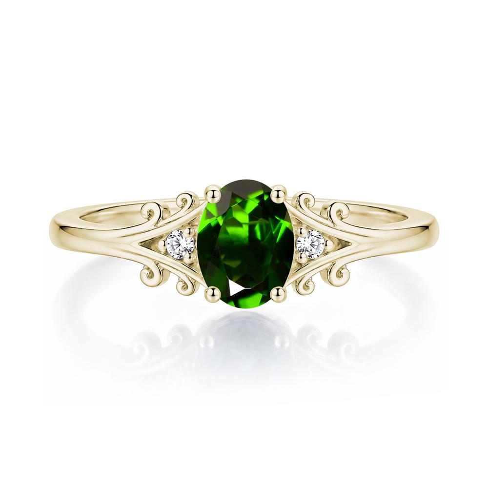 Oval Shaped London Blue Topaz Vine Scroll Ring - LUO Jewelry #gemstone_Diopside