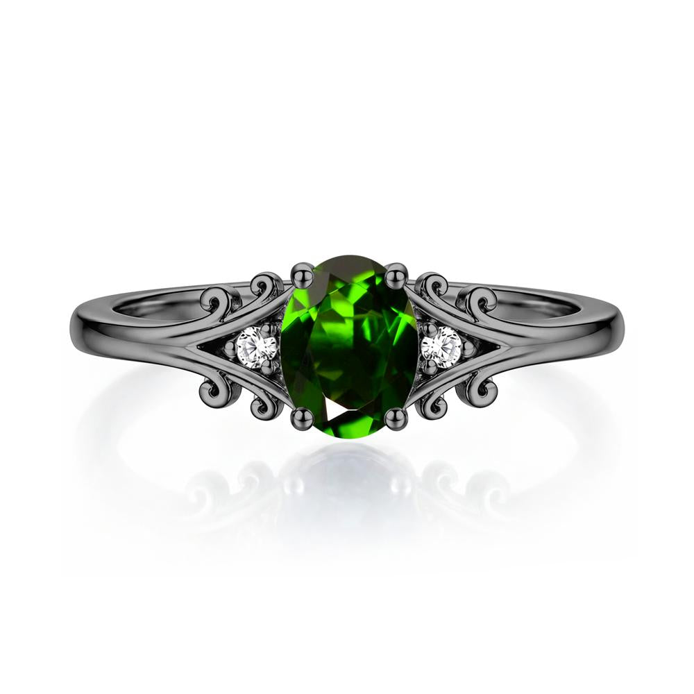 Oval Shaped London Blue Topaz Vine Scroll Ring - LUO Jewelry #gemstone_Diopside