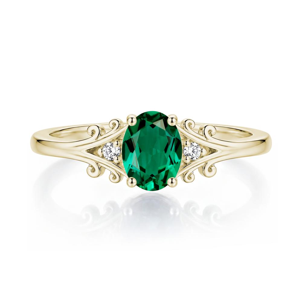 Oval Shaped London Blue Topaz Vine Scroll Ring - LUO Jewelry #gemstone_Emerald