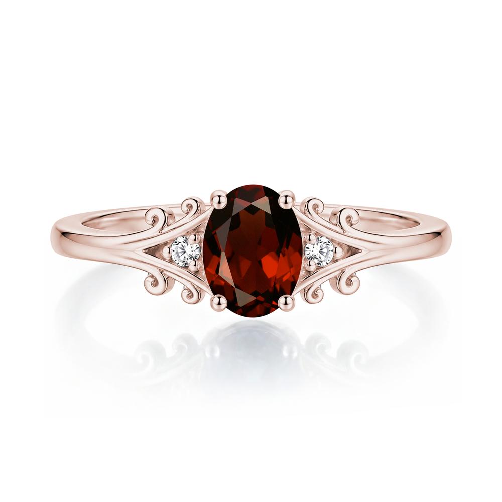 Oval Shaped London Blue Topaz Vine Scroll Ring - LUO Jewelry #gemstone_Garnet