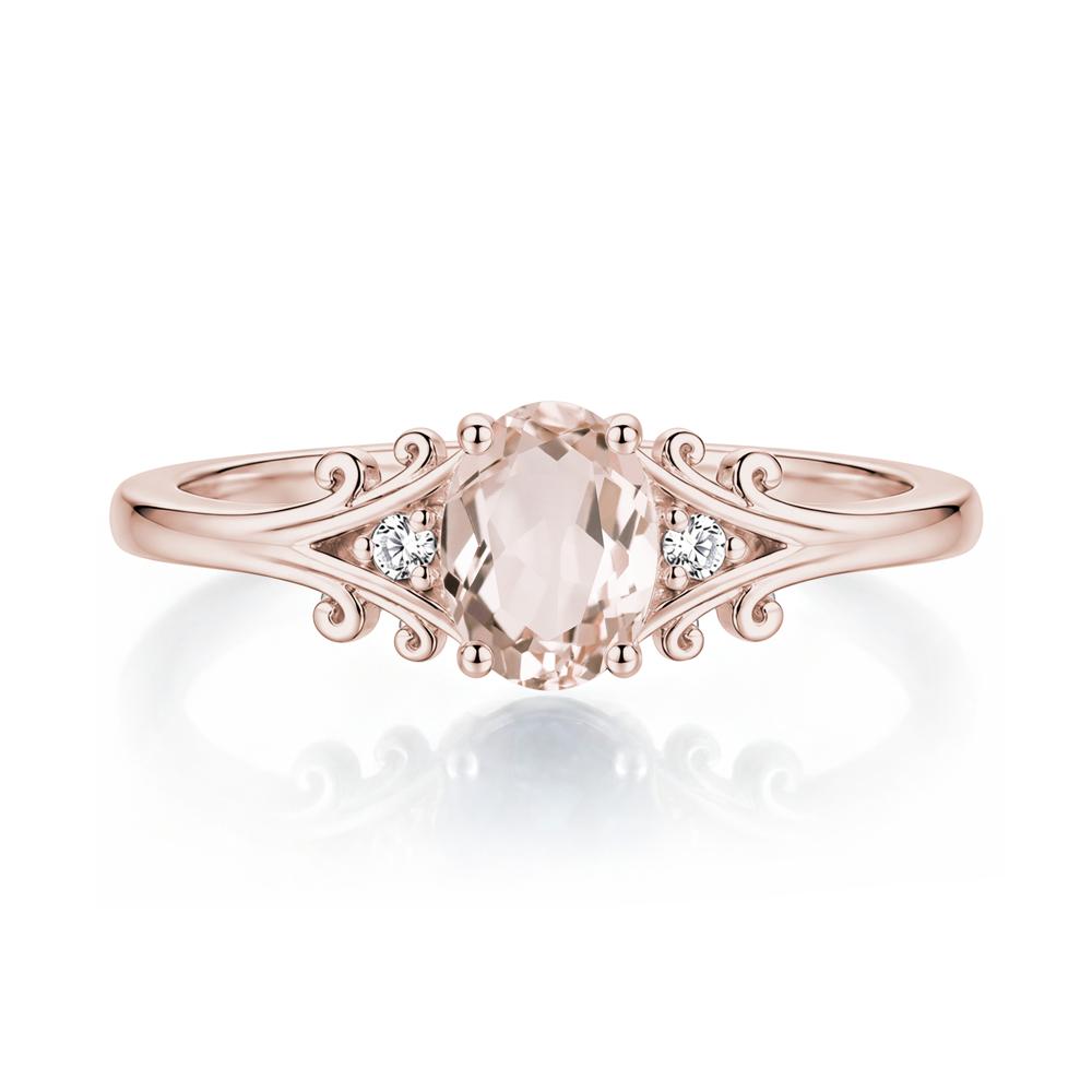 Oval Shaped London Blue Topaz Vine Scroll Ring - LUO Jewelry #gemstone_Morganite
