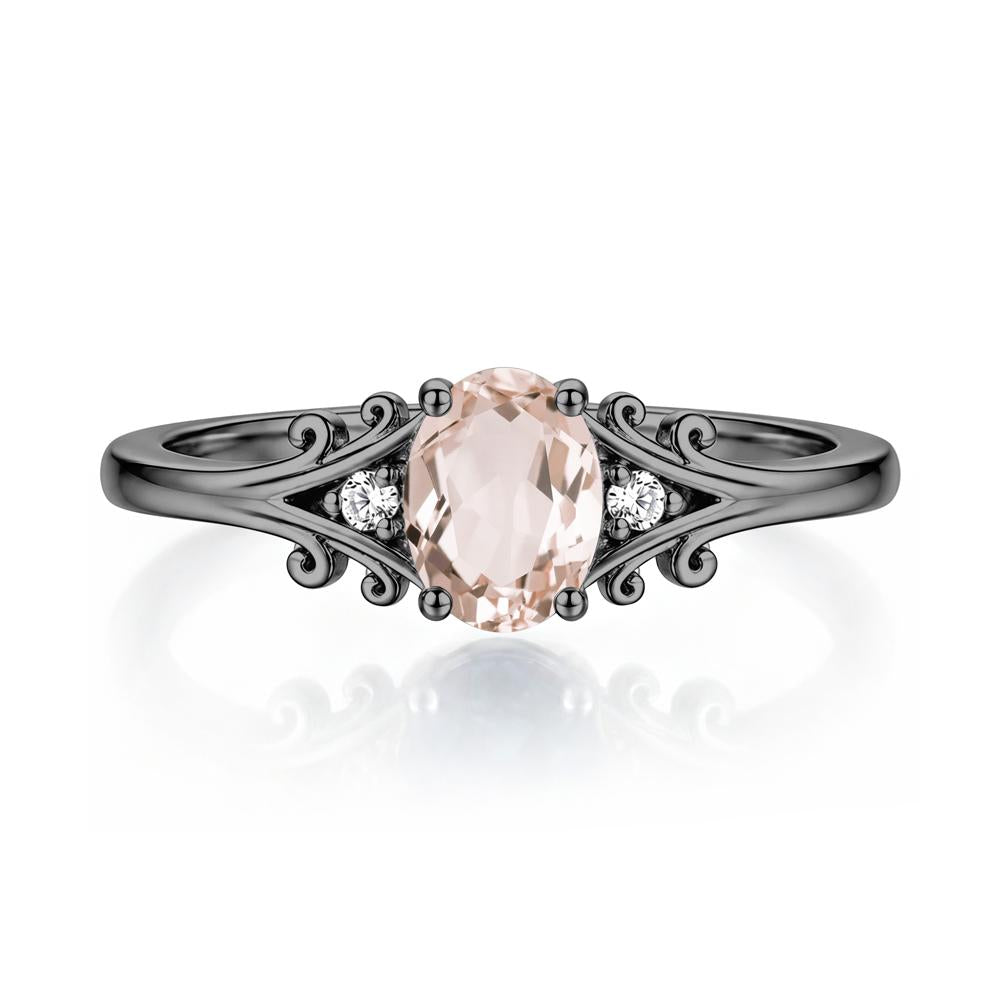 Oval Shaped London Blue Topaz Vine Scroll Ring - LUO Jewelry #gemstone_Morganite