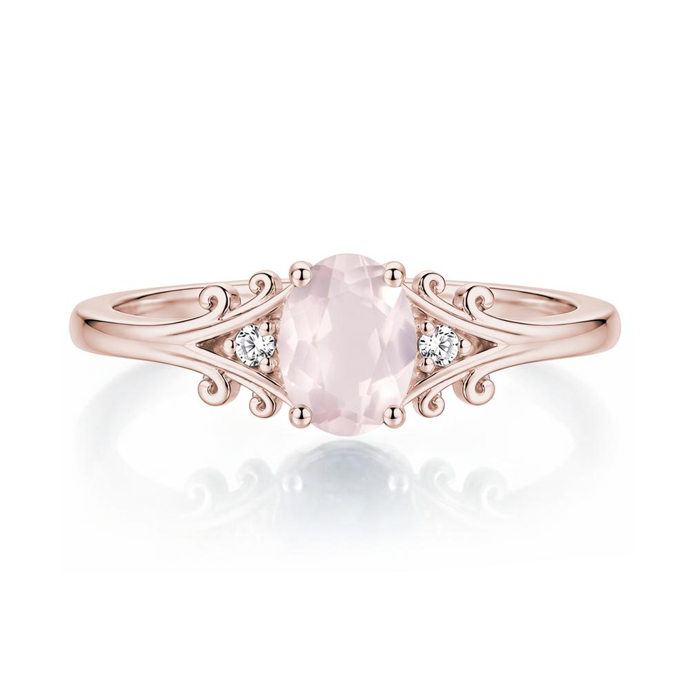Oval Shaped London Blue Topaz Vine Scroll Ring - LUO Jewelry #gemstone_Rose Quartz