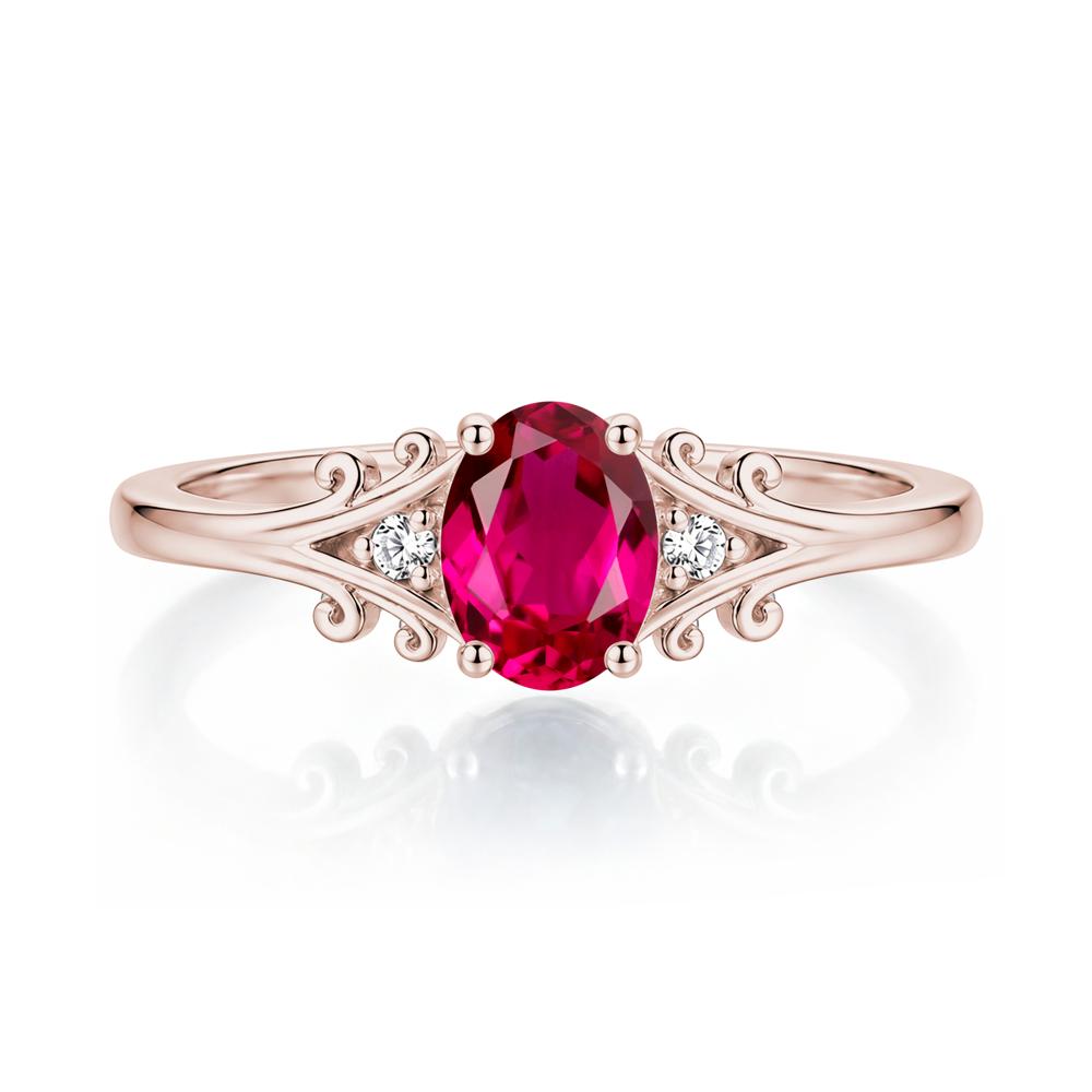 Oval Shaped London Blue Topaz Vine Scroll Ring - LUO Jewelry #gemstone_Ruby