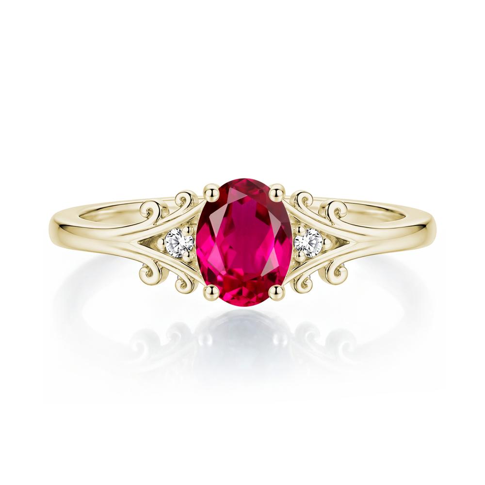 Oval Shaped London Blue Topaz Vine Scroll Ring - LUO Jewelry #gemstone_Ruby