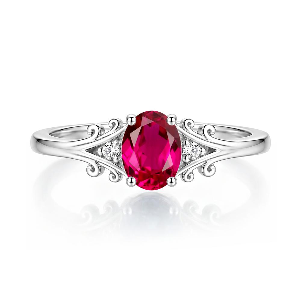 Oval Shaped London Blue Topaz Vine Scroll Ring - LUO Jewelry #gemstone_Ruby