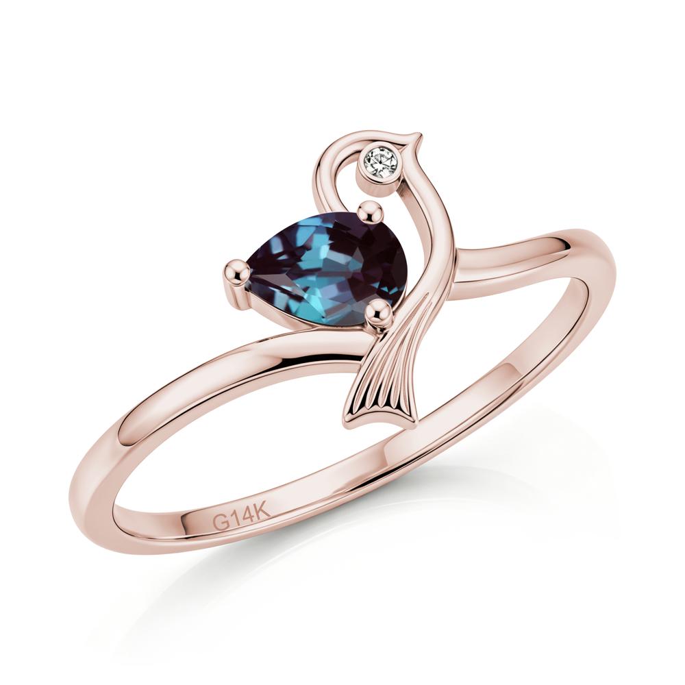 Pear Cut Alexandrite Bird Inspired Ring - LUO Jewelry #gemstone_Alexandrite