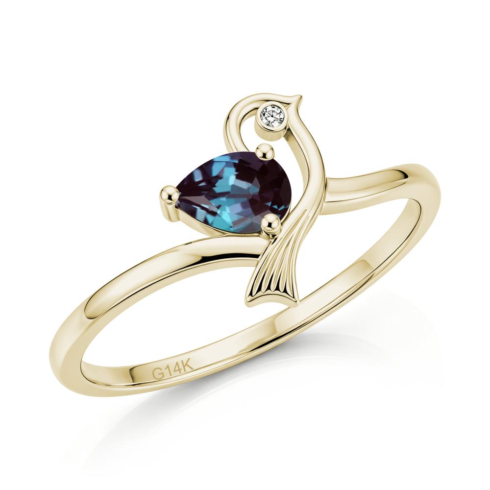 Pear Cut Alexandrite Bird Inspired Ring - LUO Jewelry #gemstone_Alexandrite