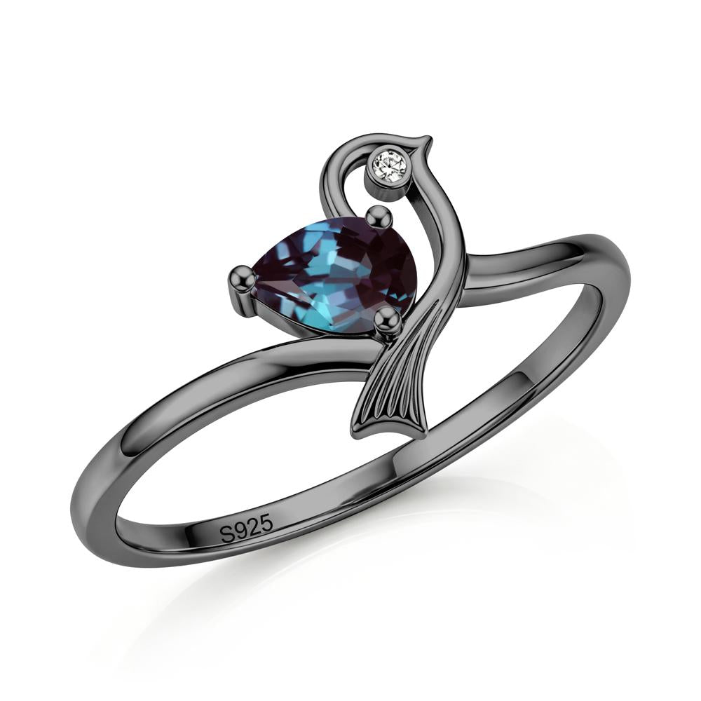 Pear Cut Alexandrite Bird Inspired Ring - LUO Jewelry #gemstone_Alexandrite