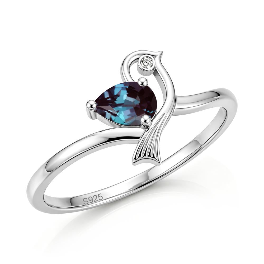 Pear Cut Alexandrite Bird Inspired Ring - LUO Jewelry #gemstone_Alexandrite