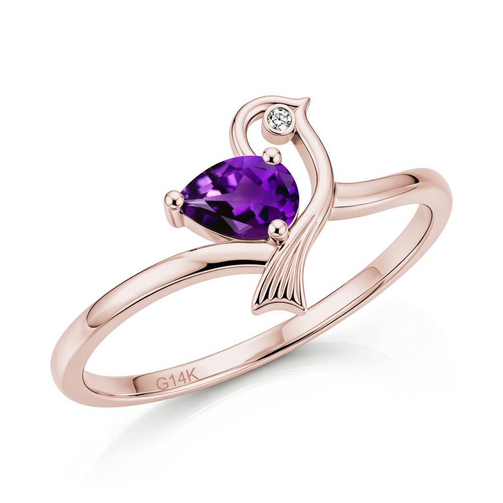 Pear Cut Alexandrite Bird Inspired Ring - LUO Jewelry #gemstone_Amethyst