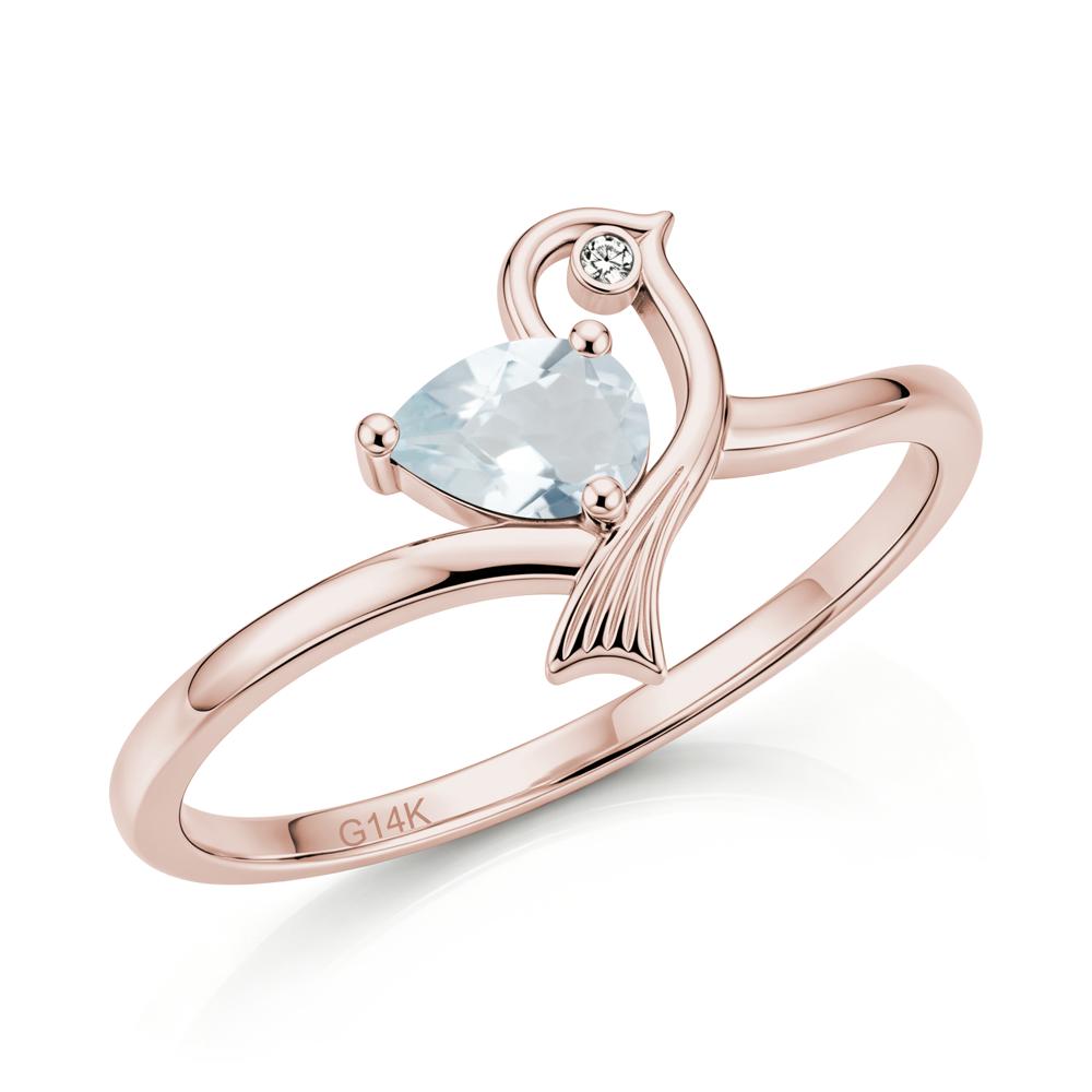 Pear Cut Alexandrite Bird Inspired Ring - LUO Jewelry #gemstone_Aquamarine