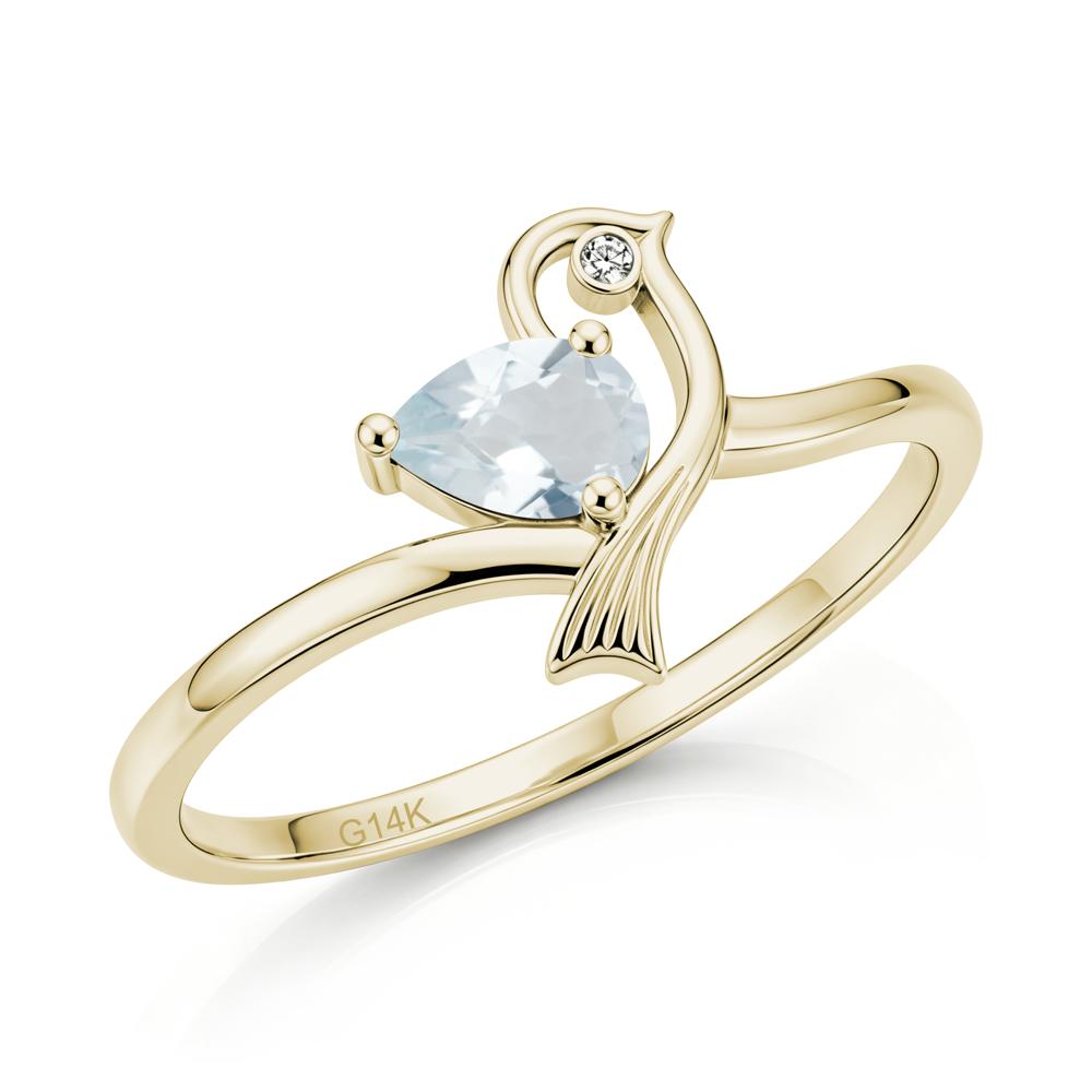 Pear Cut Alexandrite Bird Inspired Ring - LUO Jewelry #gemstone_Aquamarine