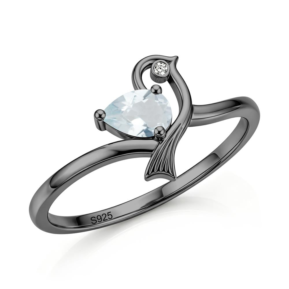 Pear Cut Alexandrite Bird Inspired Ring - LUO Jewelry #gemstone_Aquamarine
