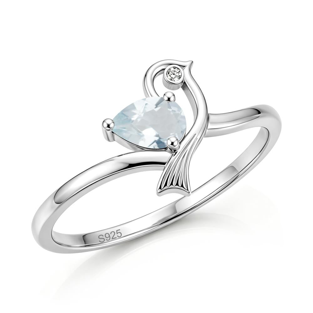 Pear Cut Alexandrite Bird Inspired Ring - LUO Jewelry #gemstone_Aquamarine
