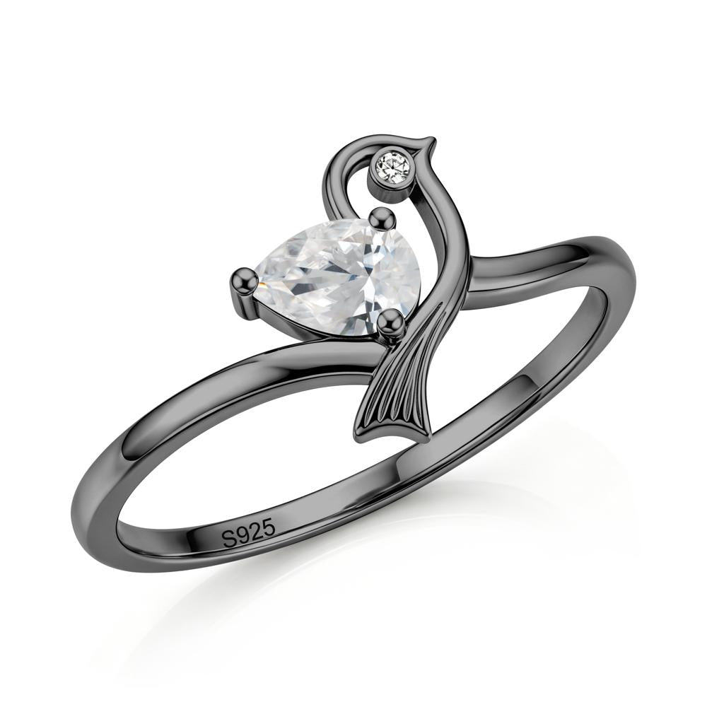 Pear Cut Alexandrite Bird Inspired Ring - LUO Jewelry #gemstone_Cubic Zirconia