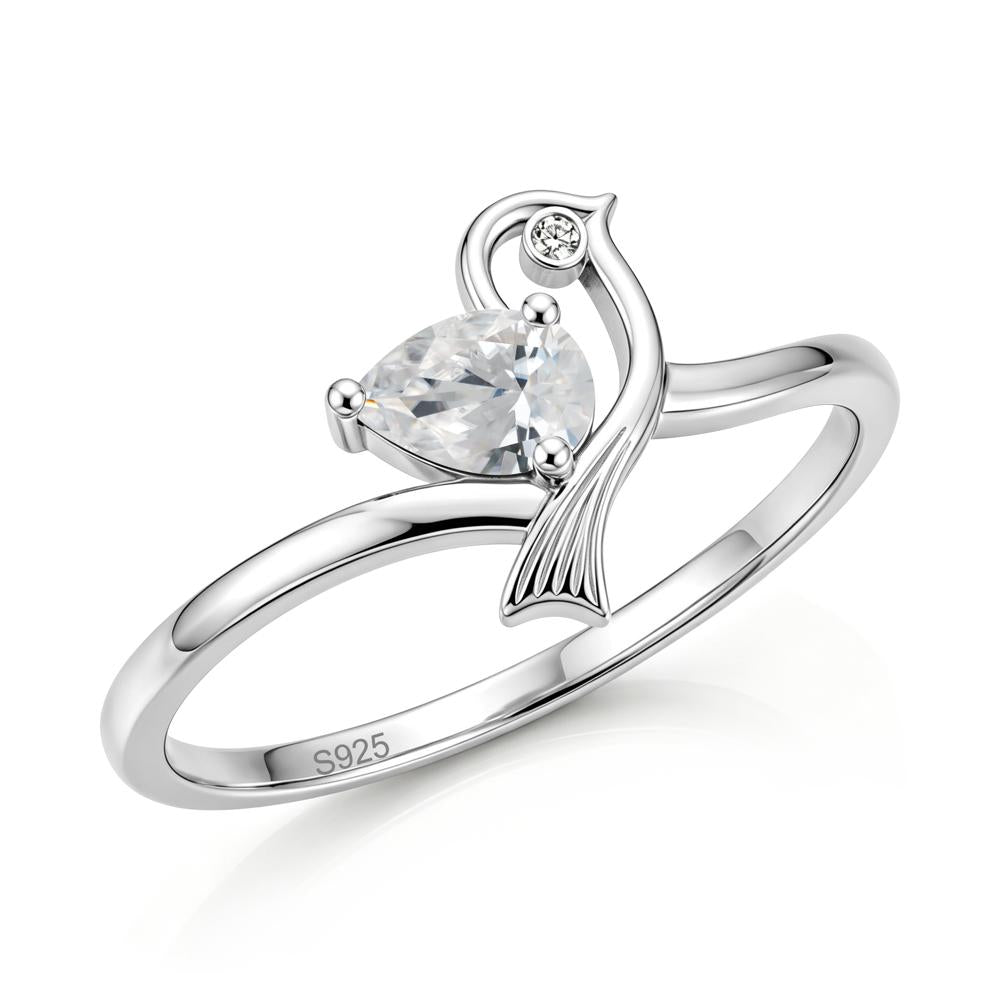 Pear Cut Alexandrite Bird Inspired Ring - LUO Jewelry #gemstone_Cubic Zirconia