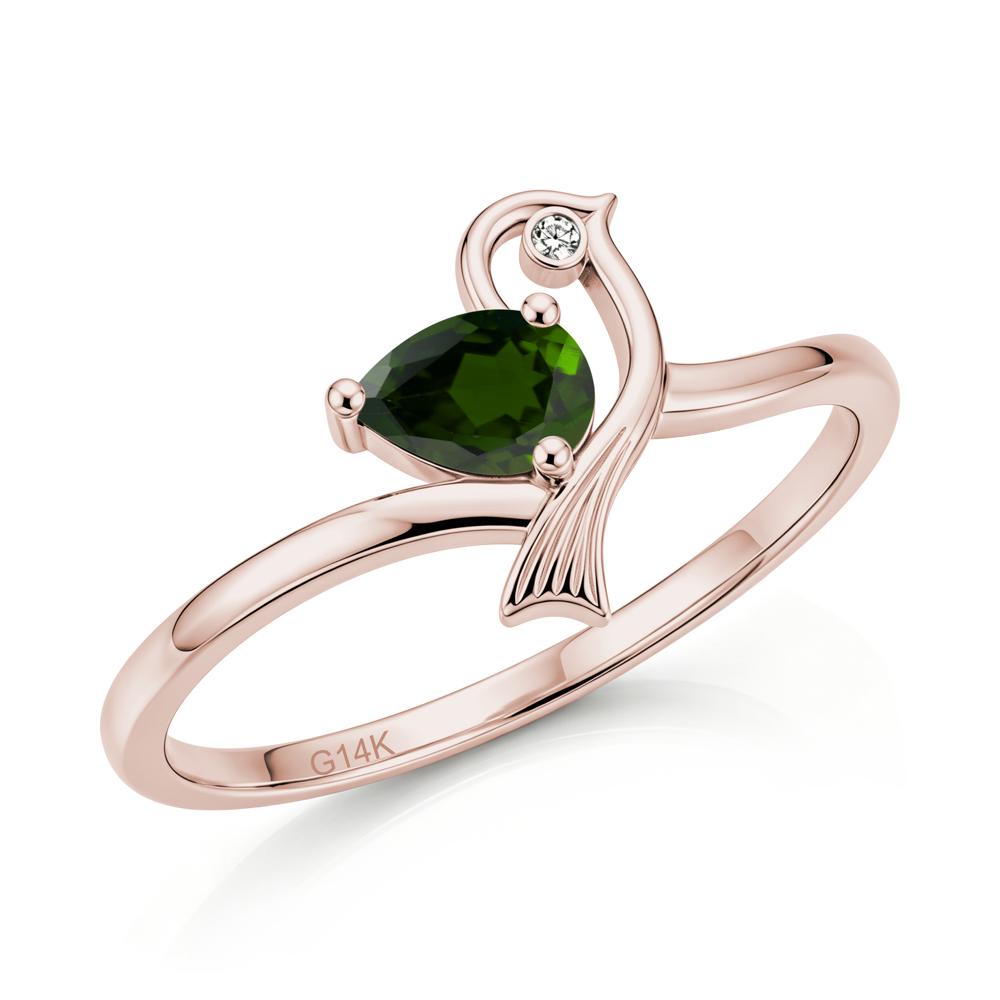 Pear Cut Alexandrite Bird Inspired Ring - LUO Jewelry #gemstone_Diopside