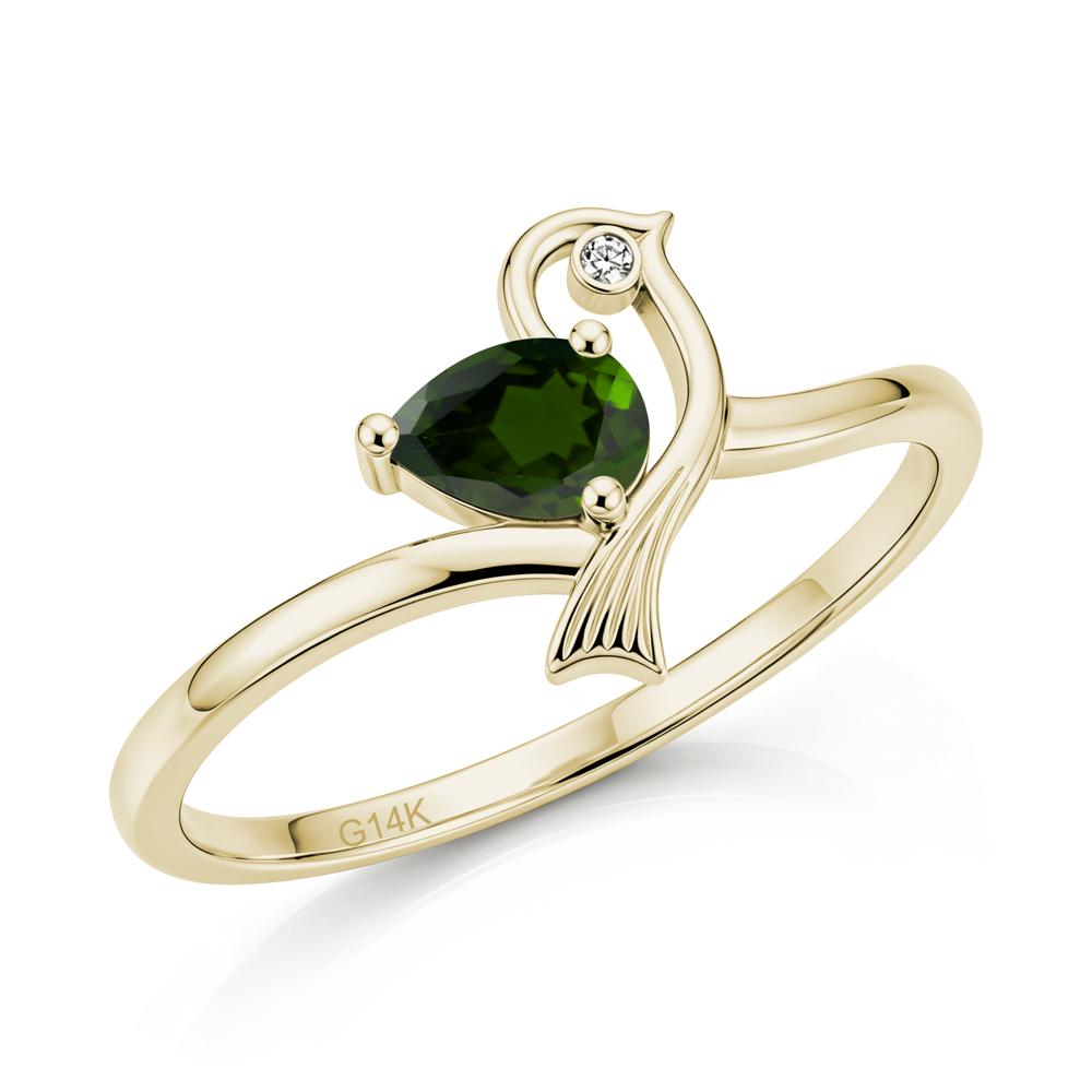 Pear Cut Alexandrite Bird Inspired Ring - LUO Jewelry #gemstone_Diopside