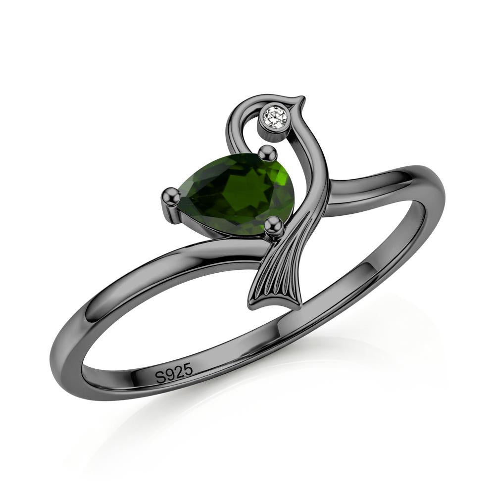 Pear Cut Alexandrite Bird Inspired Ring - LUO Jewelry #gemstone_Diopside
