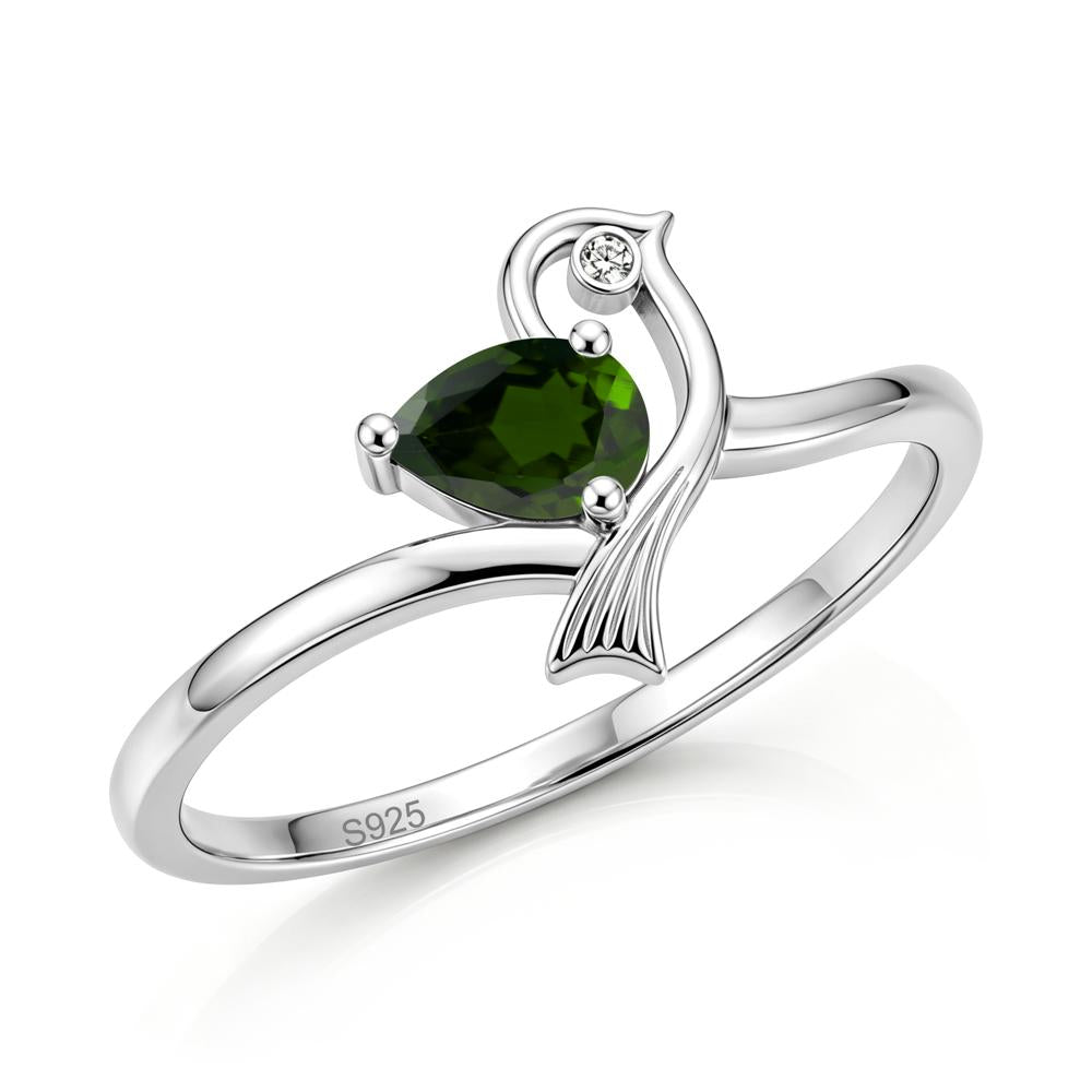 Pear Cut Alexandrite Bird Inspired Ring - LUO Jewelry #gemstone_Diopside
