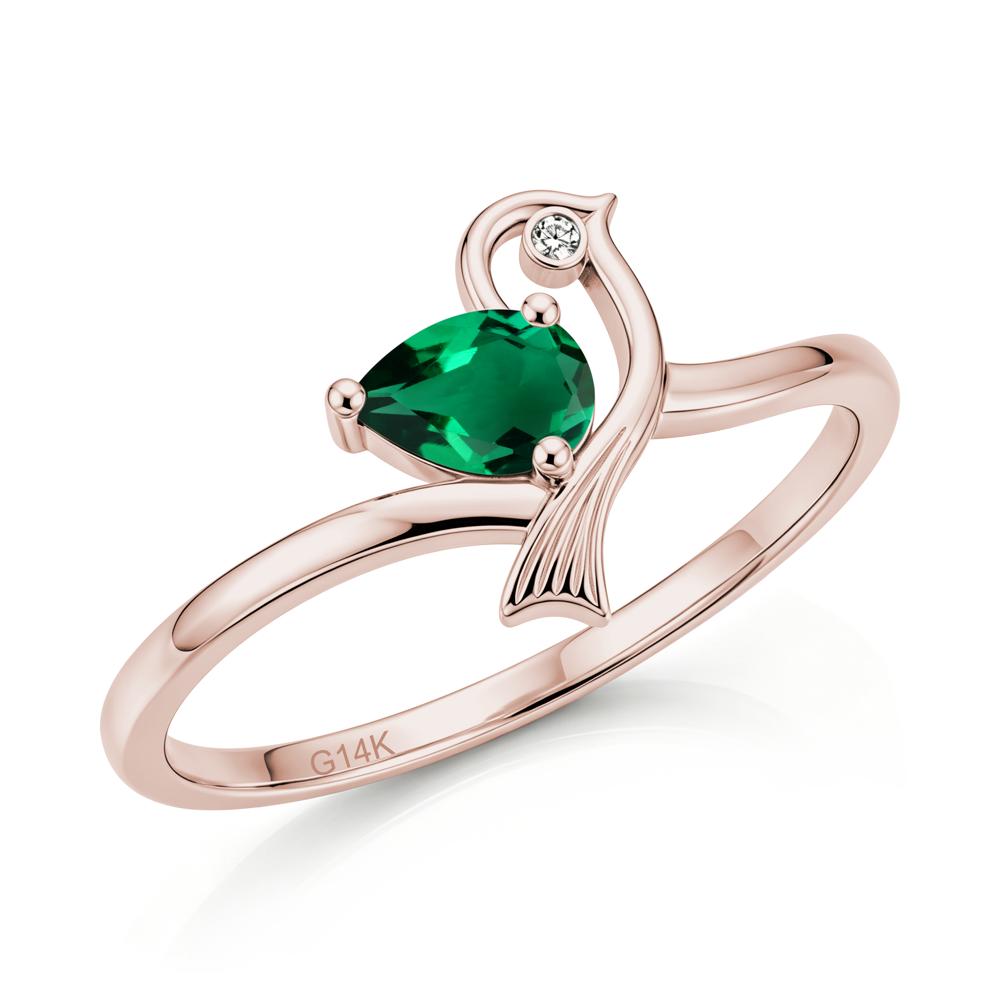 Pear Cut Alexandrite Bird Inspired Ring - LUO Jewelry #gemstone_Emerald