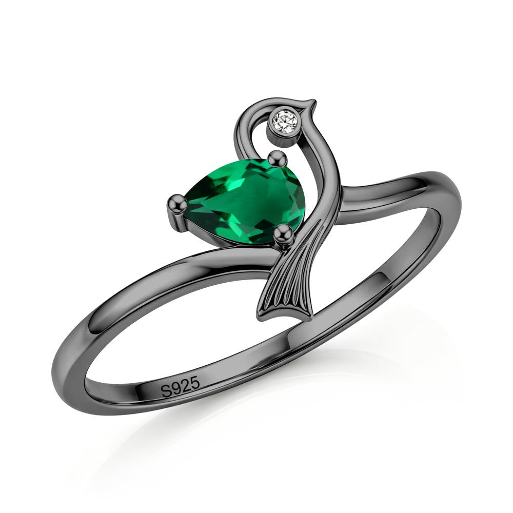 Pear Cut Alexandrite Bird Inspired Ring - LUO Jewelry #gemstone_Emerald